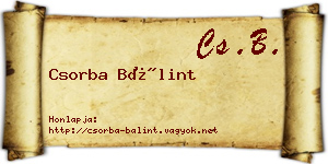 Csorba Bálint névjegykártya