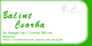 balint csorba business card