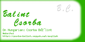 balint csorba business card